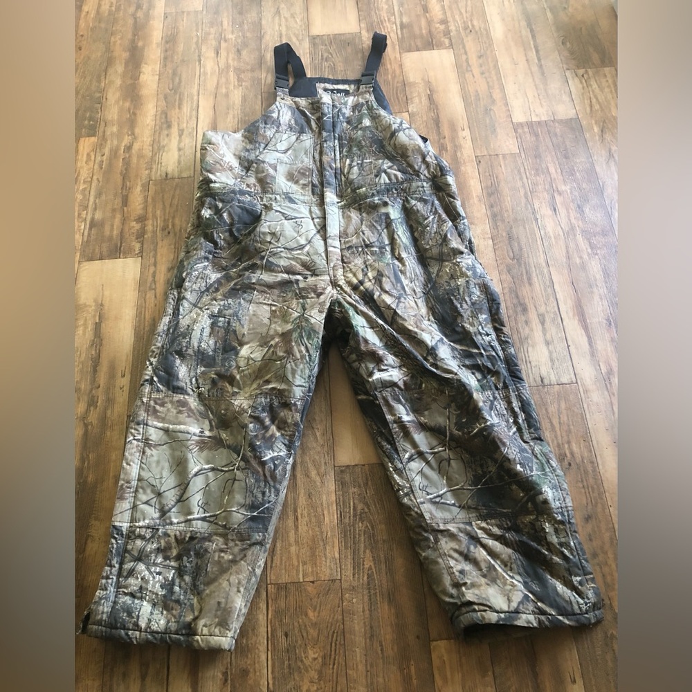 Vtg Walls Insulated Camo Bib Overalls Men's 4XL Hunting Realtree 28” Inseam
